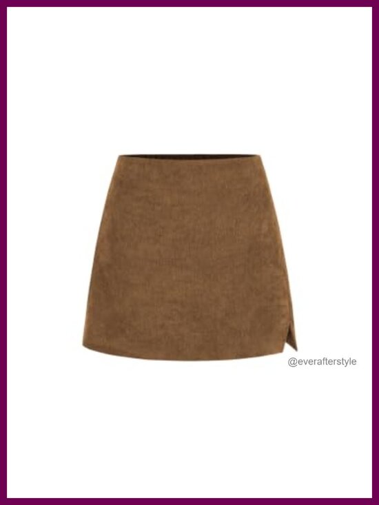 Dresses & Skirts - Mini Skort with Built-In Shorts Corduroy A-Line Side Slit Summer Casual